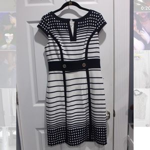 Navy blue & white stripped dress.